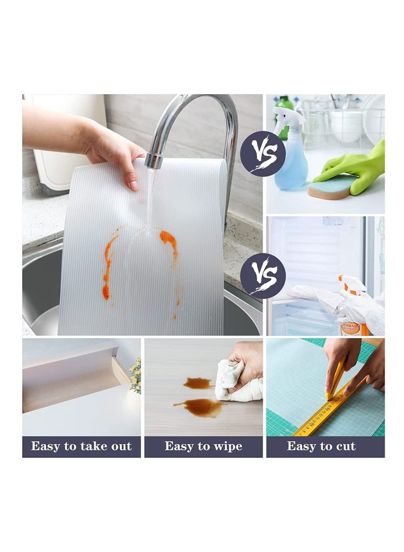 HOME ZONE Shelf Liner Kitchen Drawer Mats PVC White - Image 5