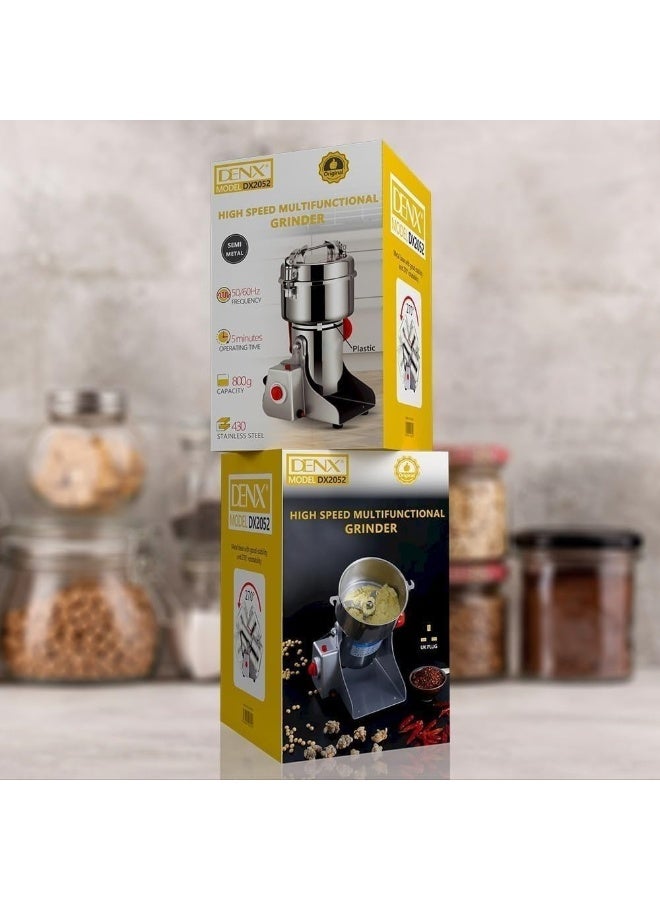 DENX DX2052 Electric Grinder – Ultra-Fine Grinding Technology for Coffee Beans, Spices, Herbs & Grains – Powerful Stainless Steel Grinder for Home, Restaurant & Hotel Use - Image 2