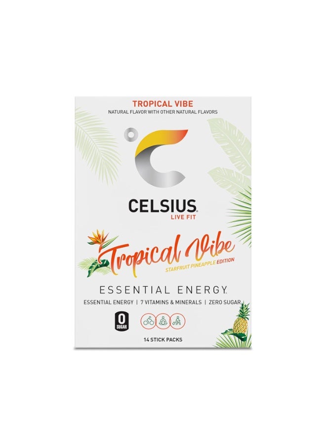 On The Go TROPICAL VIBE, Sugar Free Energy Drink Mix (14 Sticks per Pack) - Image 2