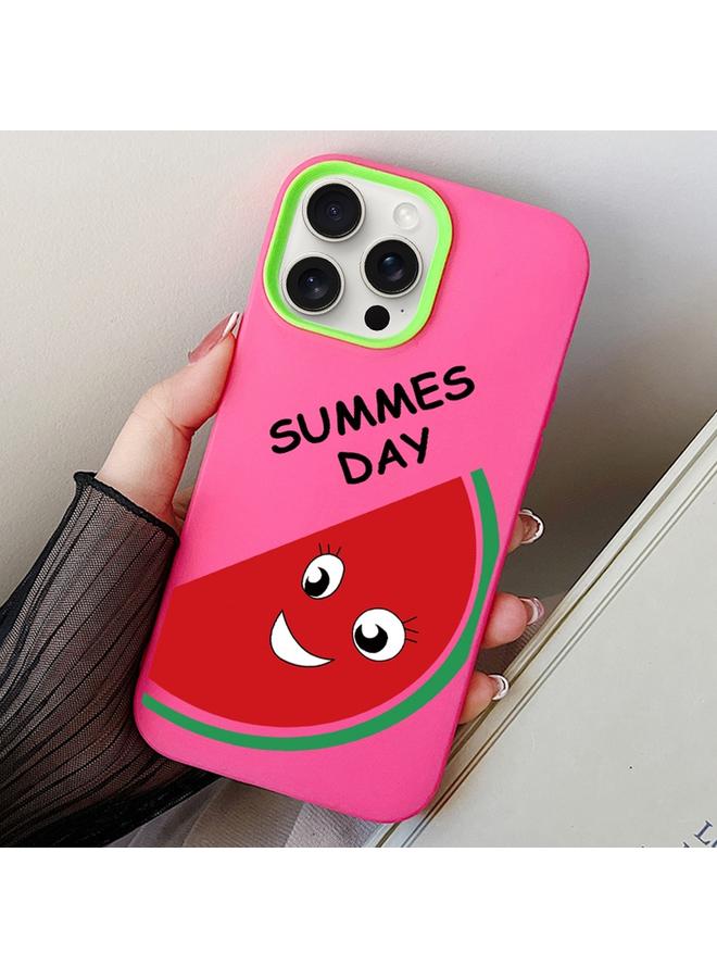 اس-توب جراب لهاتف iPhone 13 Pro، جراب هاتف هجين من مادة TPU بتصميم البطيخ من PC - Image 1