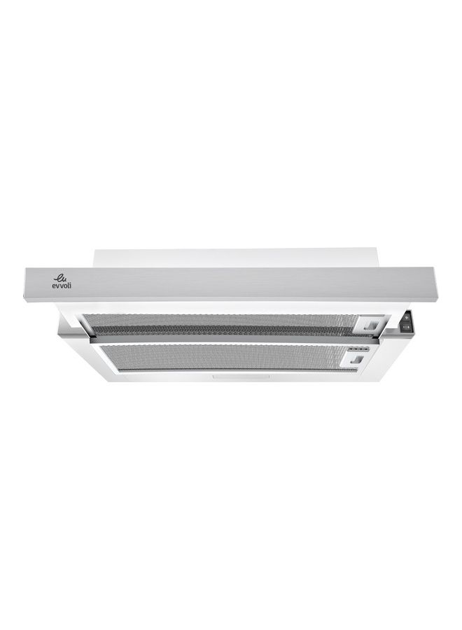 evvoli Under Cabinet Built-in Cooker Hood with 2 Speed Exhaust Fan Slim Kitchen Over Stove Vent, Reusable Filter, LED Lights EVBI-H60S Silver - Image 1