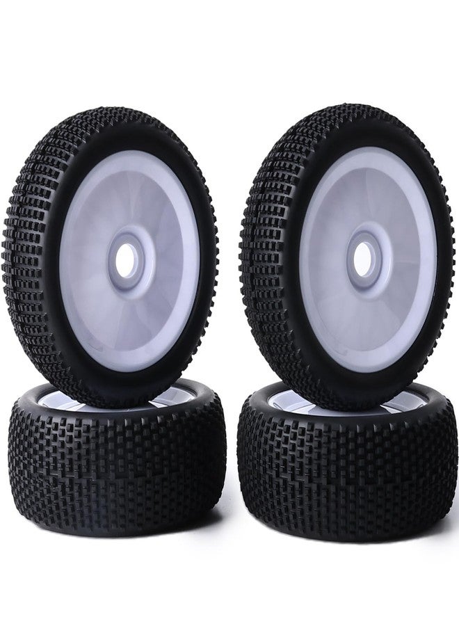 ZRRC Preglued 17mm Hex RC Buggy Truggy Wheels and Tires 1/8 Scale RC Pin Tires Wheels for 1/8 Arrma Typhon 6S 3S Losi TLR 8IGHT X/E 2.0 XT/XTE Traxxas Team Associated HPI RC Off-Road Tyres (White) - Image 1