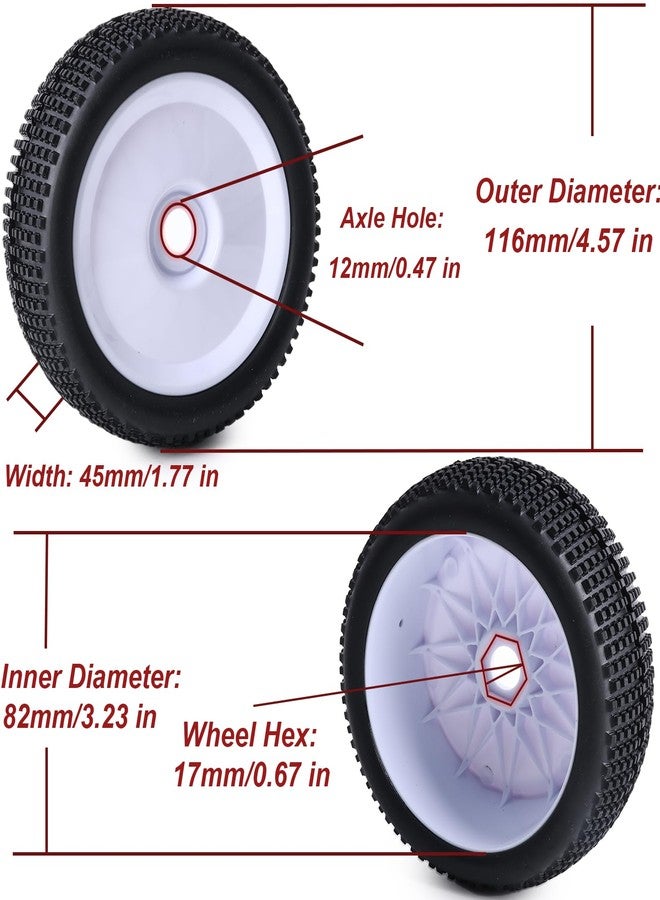 ZRRC Preglued 17mm Hex RC Buggy Truggy Wheels and Tires 1/8 Scale RC Pin Tires Wheels for 1/8 Arrma Typhon 6S 3S Losi TLR 8IGHT X/E 2.0 XT/XTE Traxxas Team Associated HPI RC Off-Road Tyres (White) - Image 2