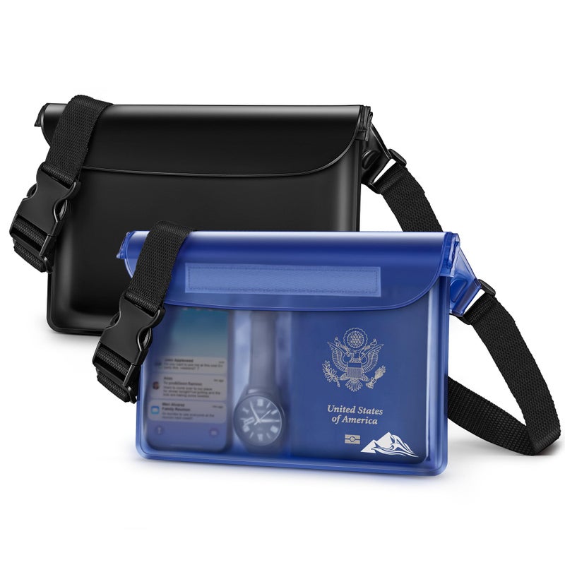HEETA 2 Pack Waterproof Pouch, Screen Touch Sensitive Waterproof Dry Bag with Adjustable Waist Strap | Keep Your Phone and Valuables Dry | for Swimming Kayaking Boating Fishing Beach Diving Surfing - Image 1