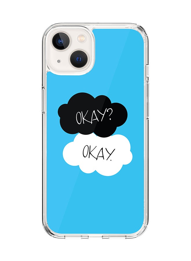 Stylizedd - Classic Clear Case for Apple iPhone 15 Hybrid Soft Case Flexible Edges Anti Drop TPU PC Gel Thin Transparent Cover [ Designed for Apple iPhone 15 ] - Okay Okay Full Print - Image 1