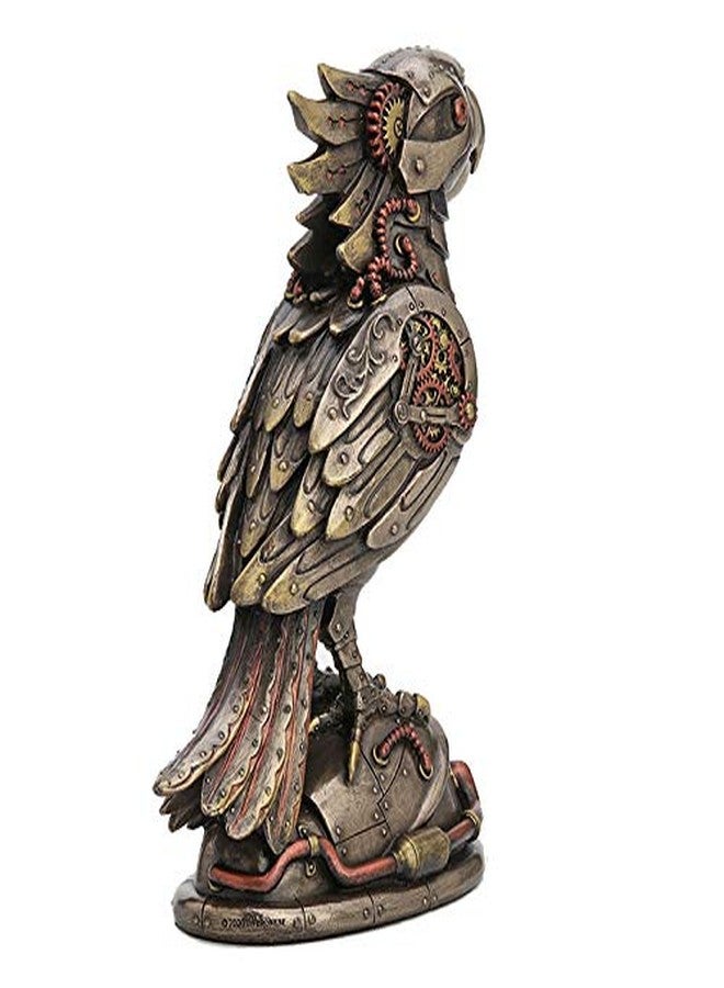 Veronese Design 7 1/2 Inch Steampunk Cockatiel Parrot Cast Resin Antique Bronze Finish Statue Home Decor - Image 4