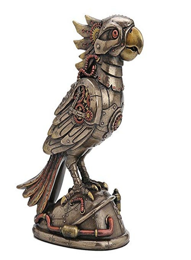 Veronese Design 7 1/2 Inch Steampunk Cockatiel Parrot Cast Resin Antique Bronze Finish Statue Home Decor - Image 3