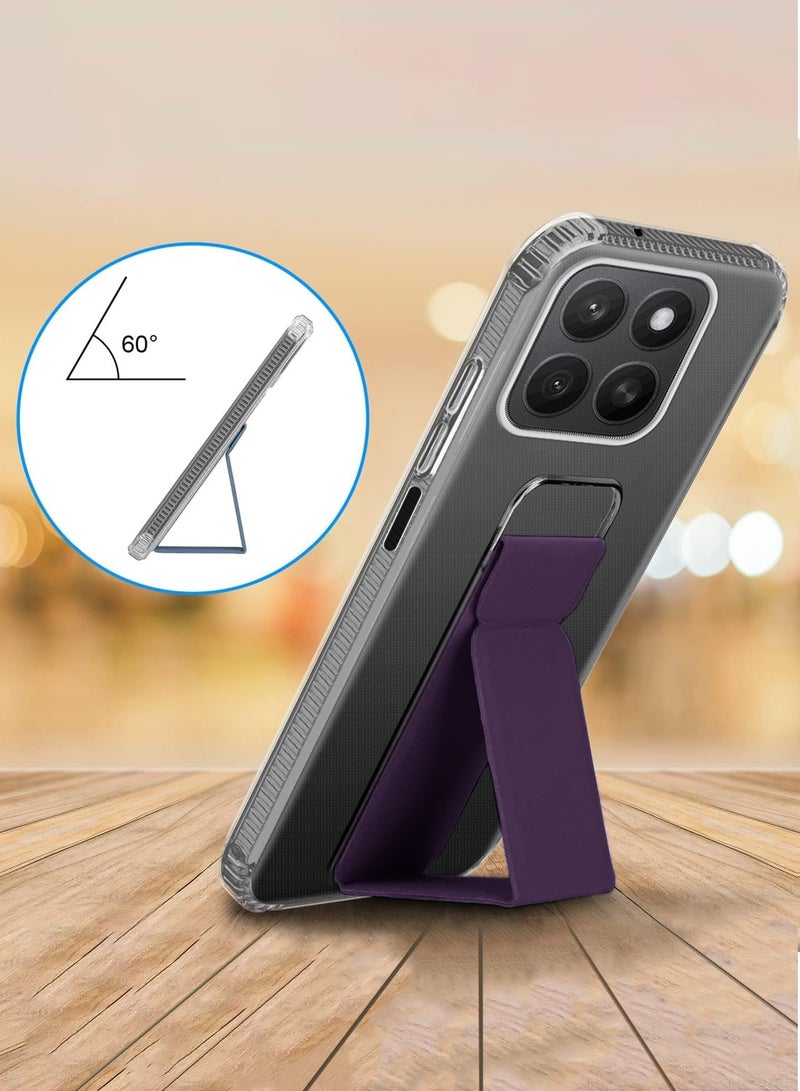 Wtech Honor X8c 4G 2025 TPU Hand Grip Air Pillow Case Cover - Clear/Eggplant Purple - Image 2