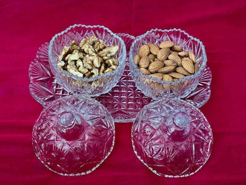 KRIVAL Clear Crystal Candy Jar with Lid Glass Candy Dishes Sugar Bowl Chocolate Cookie Jar Food Containers Decorative Candy Jar with Dish for Kitchen and Living Room - Image 4