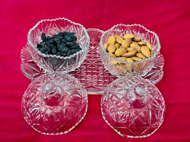 KRIVAL Clear Crystal Candy Jar with Lid Glass Candy Dishes Sugar Bowl Chocolate Cookie Jar Food Containers Decorative Candy Jar with Dish for Kitchen and Living Room - Image 3
