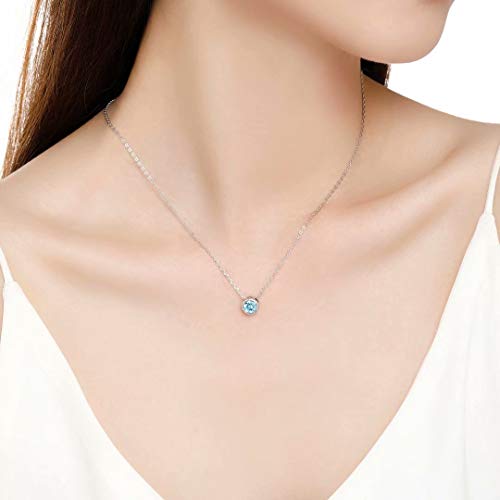 Presentski March Birthstone Necklace for Mom Aquamarine Necklace for Women Grandmother Necklace - Image 2