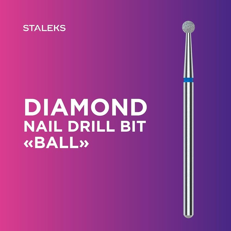 STALEKS PRO Diamond Ball Cuticle Nail Drill Bit, 2.7 mm, Medium Blue - Image 3