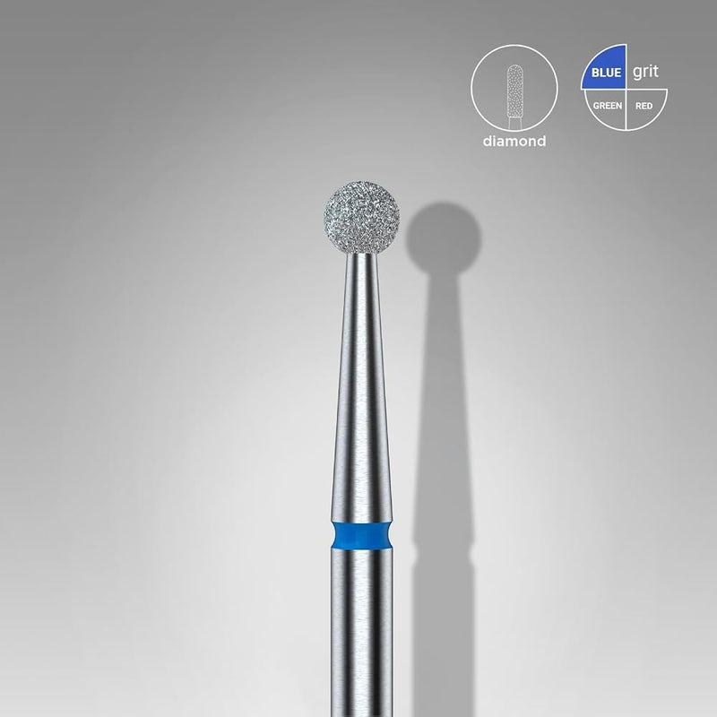 STALEKS PRO Diamond Ball Cuticle Nail Drill Bit, 2.7 mm, Medium Blue - Image 2
