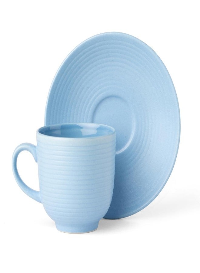 Clay Craft Fine Ceramic Horizon Blue Cups & Saucer, Set of 12, Cups for Tea & Coffee, Gift Set, Elegant Design for Home and Kitchen and Can Be Gifted to Your Loved Ones On Any Occassions - Image 2