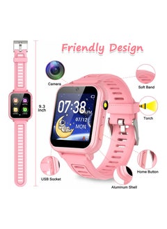 FARROBIZZ Smart Watch for Kids Gift for Girls Age 5-12, 1.54" Touch Screen Watch with HD Camera Video 24 Games Music Pedometer Flashlight Alarm Clock, Gifts for 7 8 9 10 Year Old Girls Boys  - Image 3
