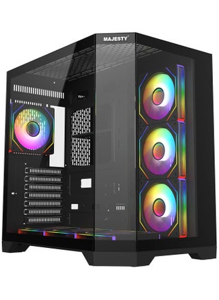Majesty Mid-Tower Gaming PC Case with 7 Infiniti ARGB Fans Pre-Installed for Efficient Airflow with Remote, Tempered Glass, Compatible with Wide ATX Motherboard, 1x TYPE-C & 2x USB 3.0 - pzsku/Z8621E7F45DD7A617CB2BZ/45/1743666528/2d5bf3a8-c41d-4bce-8159-3c9f088e7acd