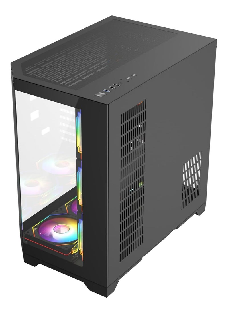 Majesty - Majesty Mid-Tower Gaming PC Case with 7 Infiniti ARGB Fans Pre-Installed for Efficient Airflow with Remote, Tempered Glass, Compatible with Wide ATX Motherboard, 1x TYPE-C & 2x USB 3.0 - Image 1