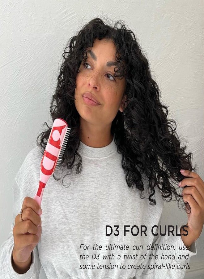 DENMAN فرشاة دينمان D3 للشعر المجعد للنساء والرجال - فرشاة فك التشابك وتحديد التجاعيد بـ 7 صفوف للشعر المجعد والطبيعي والمجعد والمتموج - فرشاة تصفيف للتجاعيد المحددة والناعمة - Image 3