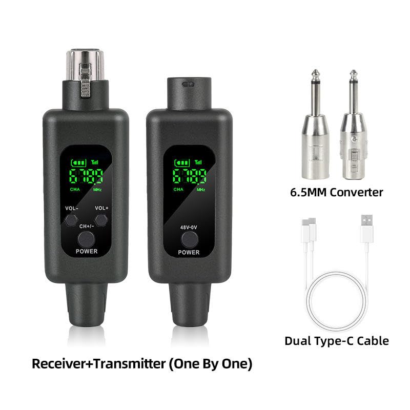 kh Professional Wireless UHF Microphone System – XLR Transmitter & Receiver Kit for Dynamic/Condenser Microphones, Electric Guitar, Organ, Guitar Amplifier & Musical Instruments - Image 5