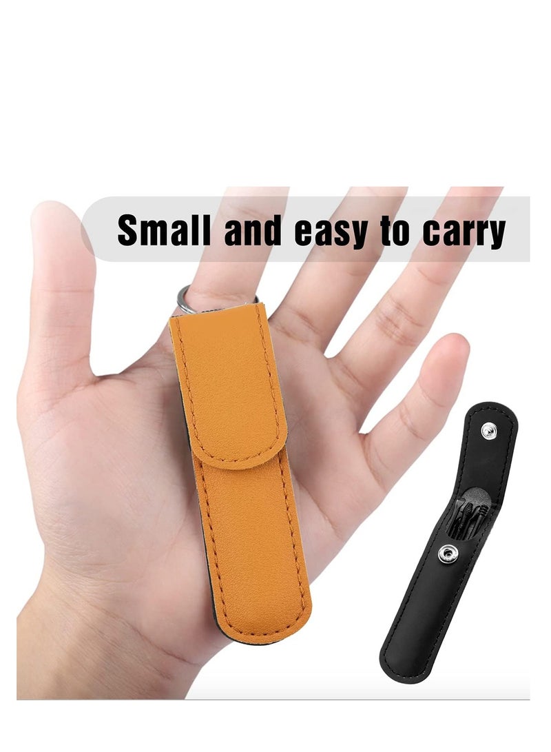 مجموعة أدوات تنظيف الأذن مكونة من 6 قطع بألوان عشوائية مع حقيبة جلدية، مجموعة كاملة عالية الجودة لإزالة شمع الأذن - Image 3