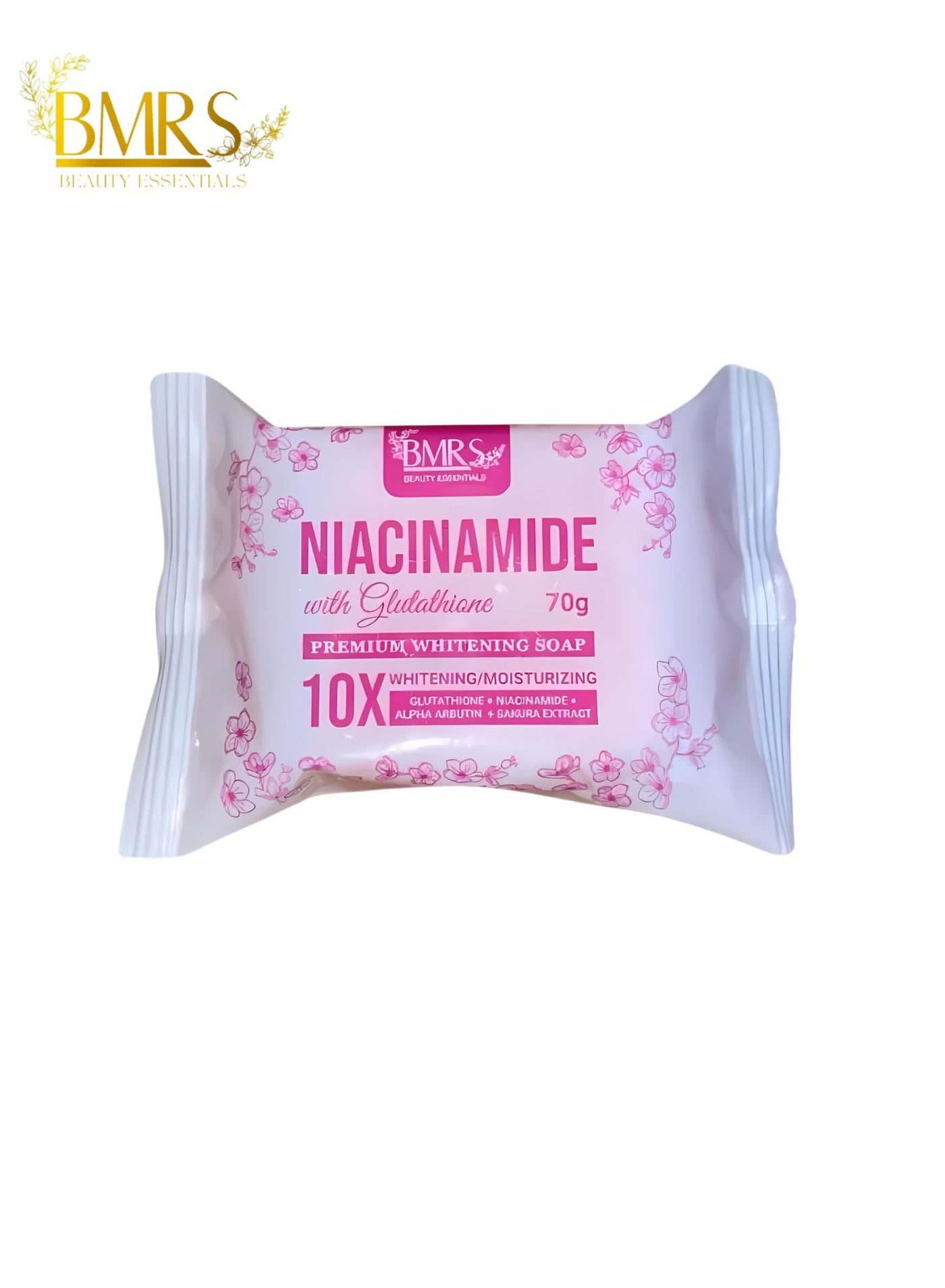 niacinamide glutathione soap BMRS, with Premium Whitening Soap, 10x Whitening & Moisturizing - 70 gm lasting hydration floods in through Hyaluronic Acid and Beta APLB Glutathione Niacinamide Body Wash