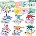 spring flower SpringFlower 24 Pack Valentines Day Cards for Kids with Dinosaur Painting Kit for School Classroom Valentines Gift Exchange Valentines Party Favor for Kids Valentines Prizes and Events - Image 2