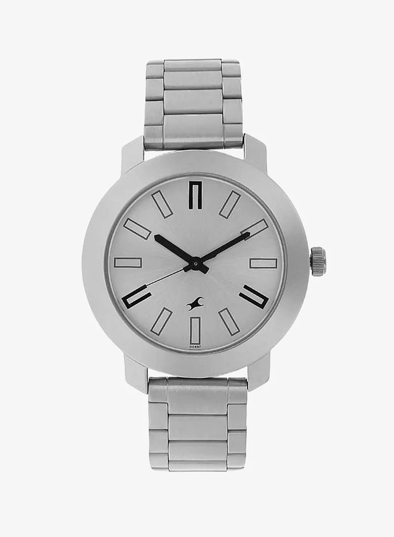 Fastrack Fastrack Quartz Analog Siler Dial Stainless Steel Strap Watch for Guys