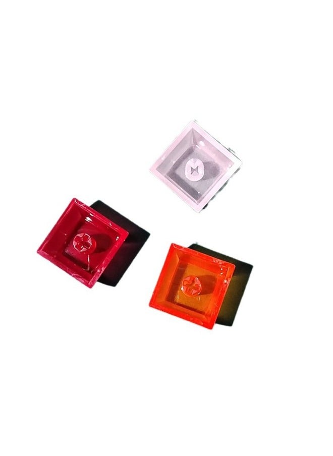 Generic - PC Material Xda2 Height 9.3mm Surface Frosted Grain Texture Cross Chrysanthemum Mechanical Keyboard Transparent Key Cap-Color:Xda2 Frosted Orange Keycap*1 - Image 1