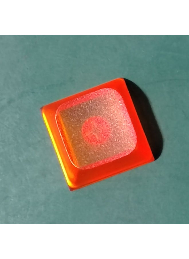 Generic - PC Material Xda2 Height 9.3mm Surface Frosted Grain Texture Cross Chrysanthemum Mechanical Keyboard Transparent Key Cap-Color:Xda2 Frosted Orange Keycap*1 - Image 1
