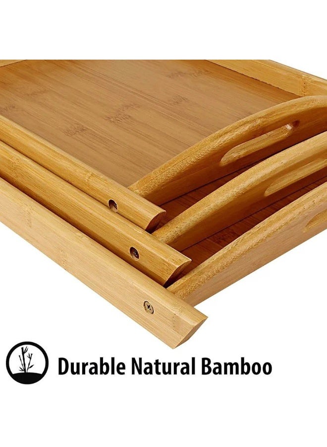 طقم صواني تقديم من خشب البامبو – 3 قطع بتصميم أنيق وجودة عالية  Rg - Image 4