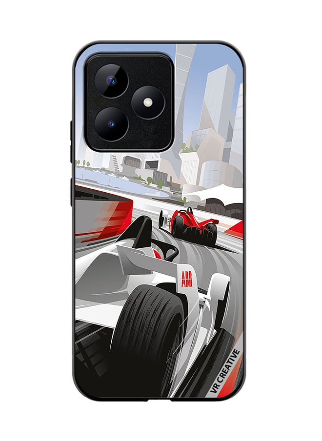 VR CREATIVE Protective Case Cover For Realme C53 F1 Car Racing Design Multicolour  - Image 1