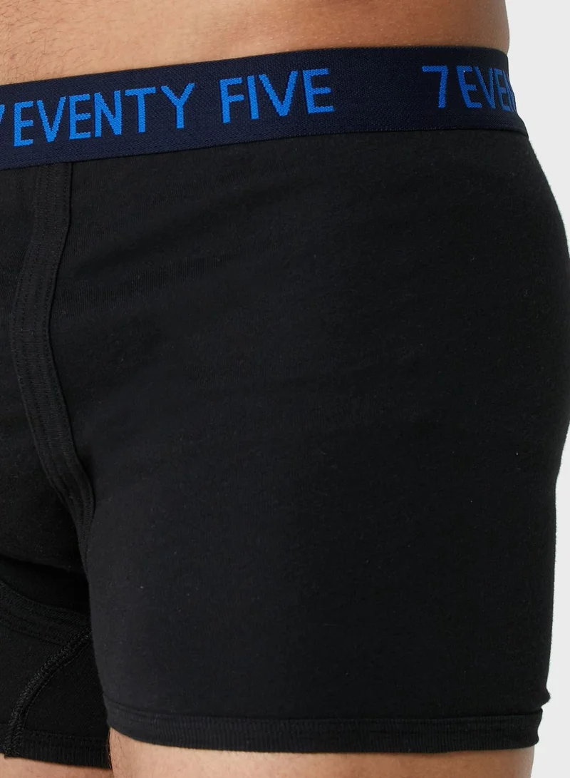 Seventy Five Basics 3 Pack Waist Band Trunks With Antibacterial Finish