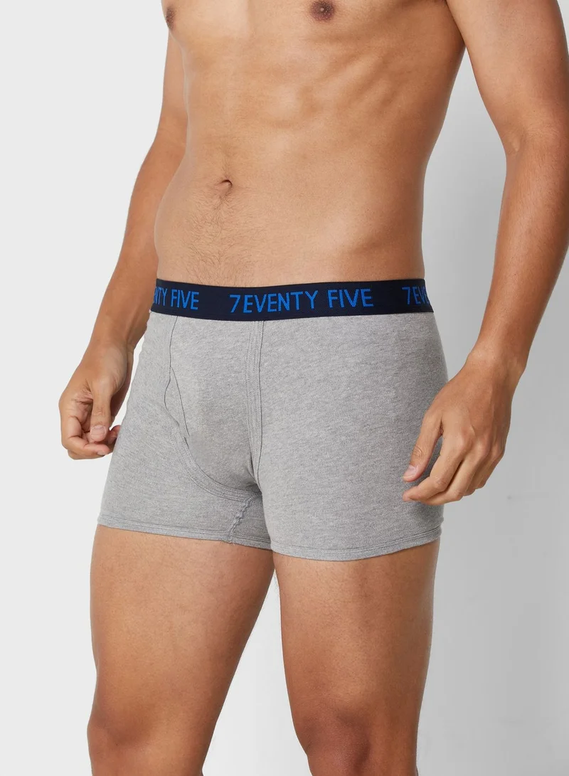 Seventy Five Basics 3 Pack Waist Band Trunks With Antibacterial Finish