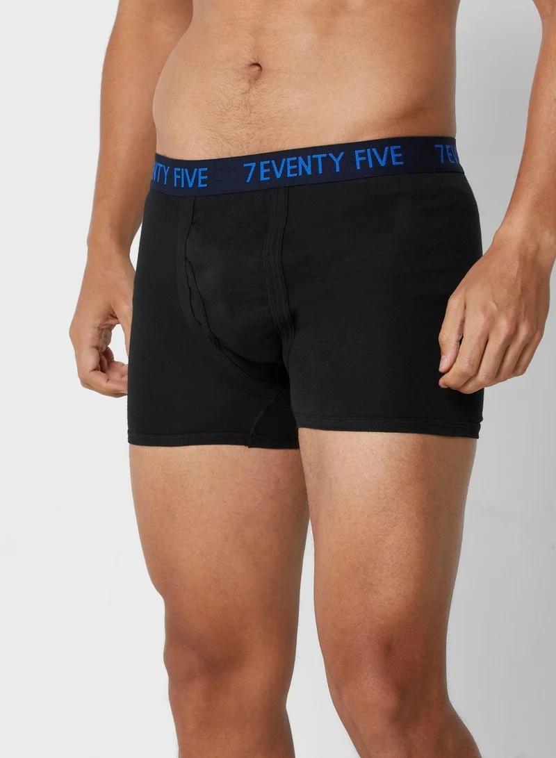 Seventy Five Basics 3 Pack Waist Band Trunks With Antibacterial Finish