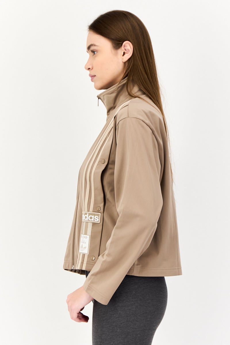 adidas Originals Women Sportswear Fit Embroidered Logo Training Track Jacket, Light Brown  - Image 2
