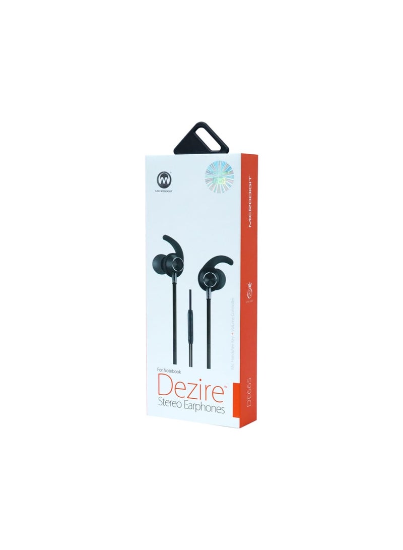 Micro Digit MICRODIGIT Dezire DE665 Wired Stereo Earphones with Mic & Volume Control - Image 2