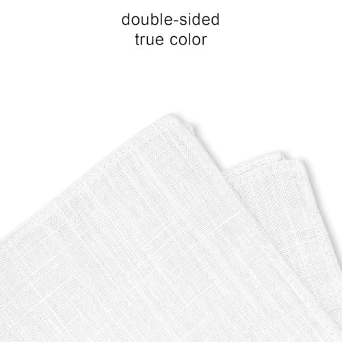BELLUNO White Pocket Square for Men, Cotton and Linen Blend - Image 2