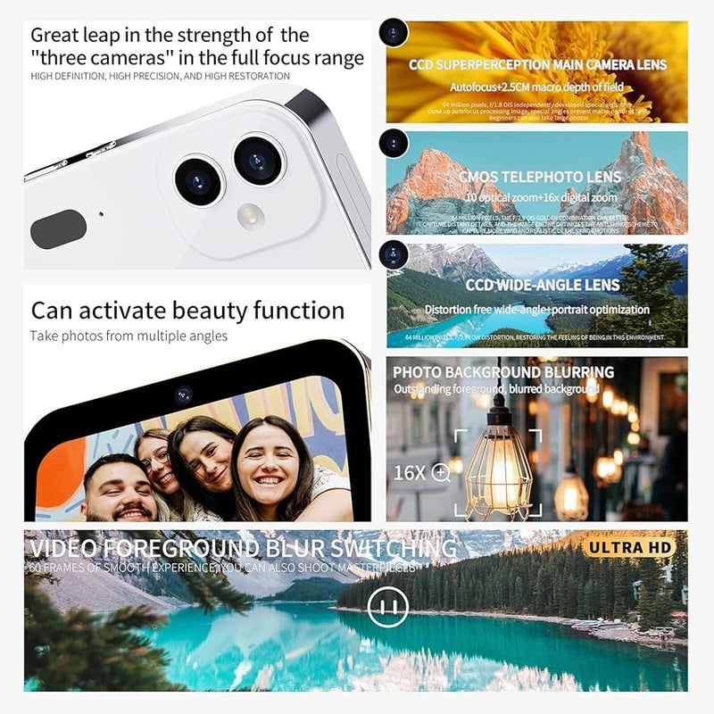 Asixxsix كاميرا رقمية بدقة 4K UHD تكبير 16X تركيز تلقائي شاشة تعمل باللمس 3 بوصة كاميرا فيديو مدونة بيضاء - Image 5