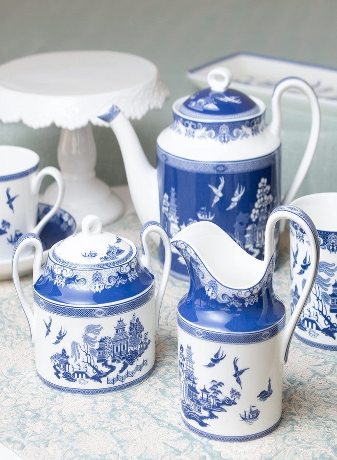 Grace Teaware Blue Willow Bone China Coffee Tea Mugs 10-Ounce (2 Assorted Patterns, Set of 4) (S17301I/C-BLU-6) - Image 5