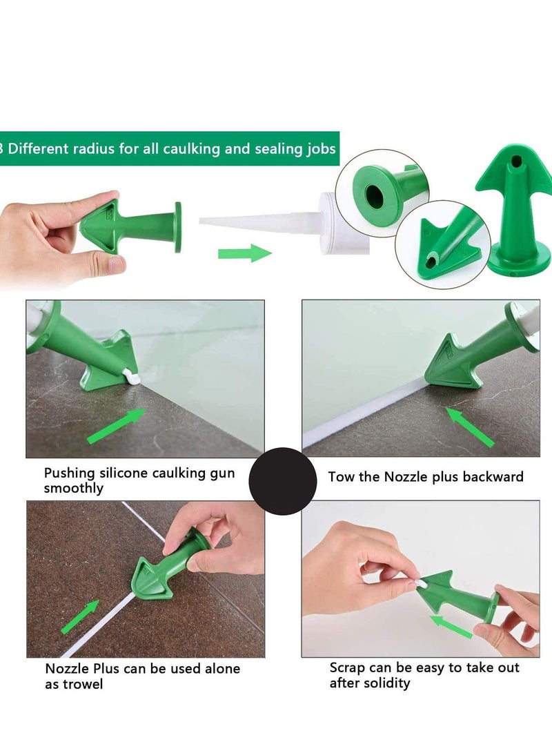Caulking Tool Kit, Seam Glass Glue Spike 13 Pieces Set Glass Glue Corner Scraper Caulking Nozzle Applicator Caulking Finishing Corner Scraper for Kitchen, Bathroom, Window Sink Joints  - Image 4