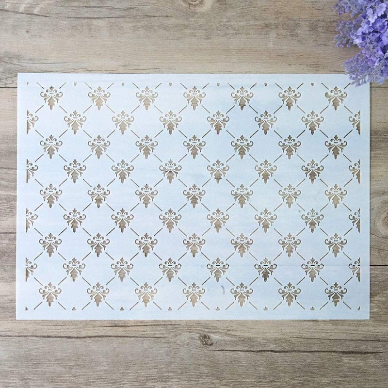 SLGIFT DIY Decorative Damask Stencil Template for Painting on Walls Furniture Crafts (A4 Size) - Image 5