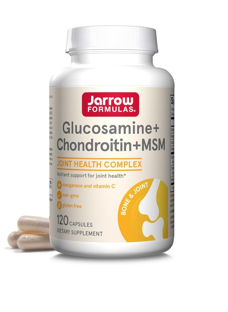 jarrow formulas Glucosamine + Chondroitin + MSM,Joint Support Supplement 120 Capsules 