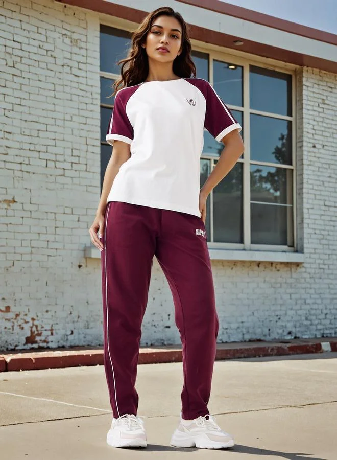 كابا تيشيرت بأكمام راجلان وطبعة شعار كابا