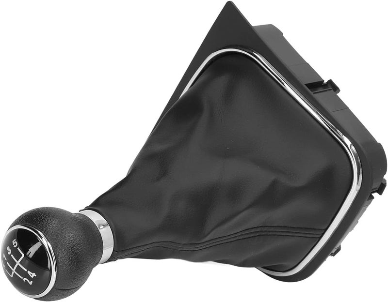 5 Speed Gear Shift Knob Manual Gearstick Gaiter Kit PU Leather, Automotive Body Parts, Durable Replacement - Ergonomic Design, Easy Installation, Comfortable Driving Experience (Black) - Image 3