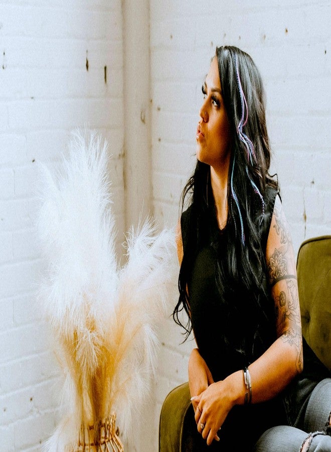 Feather Headz 21 Purple Pink & Turquoise Color Hair Extensions - 9”-14” Long - DIY Rooster Kit with 20 Micro-Link Beads - 100% Real Feathers - Eye-Catching Boho Style - Image 5
