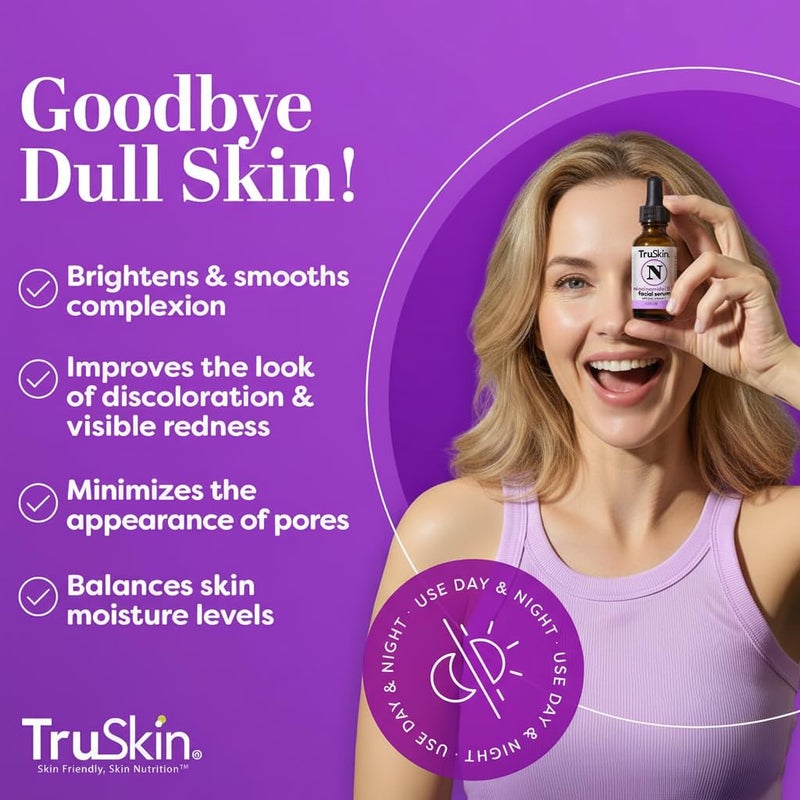 TruSkin (B3) Niacinamide Serum for Face â€“ Minimize Appearance of Pores, Balance Moisture & Tone, Hydrate & Soothe with Hyaluronic Acid, Vitamin E, Aloe & Avocado Oil, 1 fl oz - Image 3