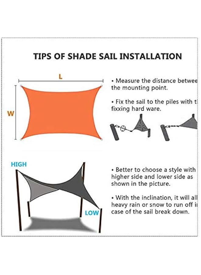 Generic Sun Shade Sail Rectangle Waterproof Sun Shade 95% UV Block Canopy for Patio Backyard Lawn Garden Outdoor Activities-with Accessories (2x2.5m(6.5x8.2ft),Brown)  - Image 3