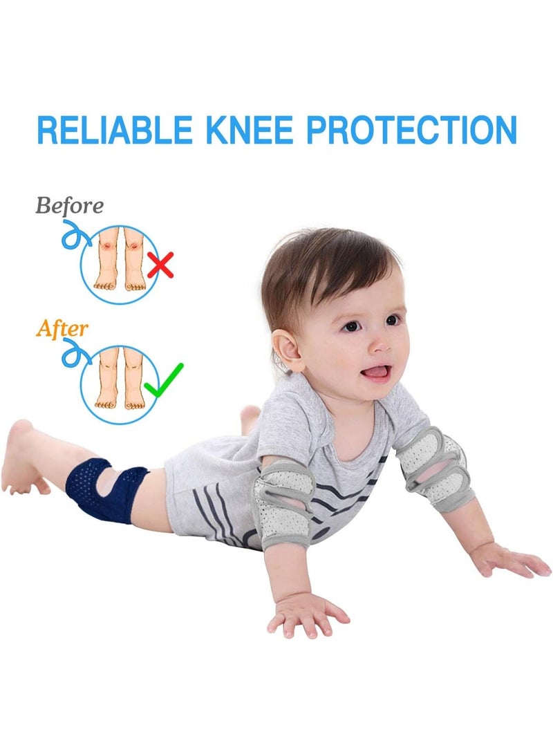 HZYH 3 Pairs Baby Knee Pads, Adjustable Crawling Knee Protection Pads, Unisex Baby Toddlers Knee Pads, Breathable, Absorb Sweat, Soft to Wear, Protect Your Baby's Knees from Bruises and  Scrapes - Image 5