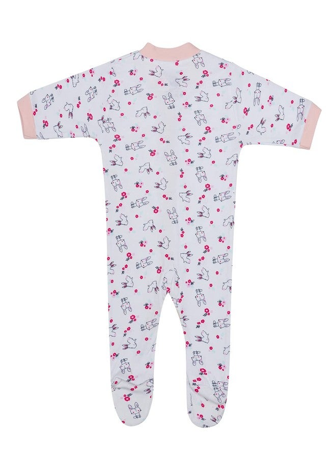 Magic Town® 100% Hosiery Cotton Unisex Long Sleeve Sleep Suit Romper for Boys Girls and Infants Set of 3 (multi color) (9-12 Months) - Image 3