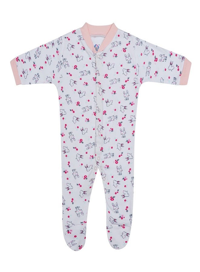 Magic Town® 100% Hosiery Cotton Unisex Long Sleeve Sleep Suit Romper for Boys Girls and Infants Set of 3 (multi color) (9-12 Months) - Image 2